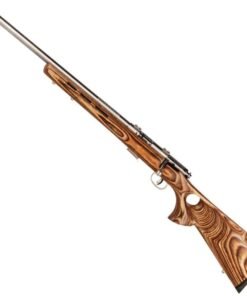 Savage 93R17 BTVLSS 17 HMR Satin Stainless/Brown Laminate Left Hand Bolt Action Rifle - 21in